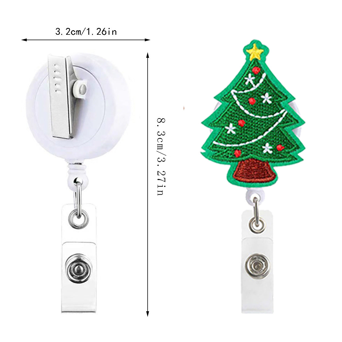 Wholesale Christmas  Easy-pull Felt Telescopic  Badge Reels