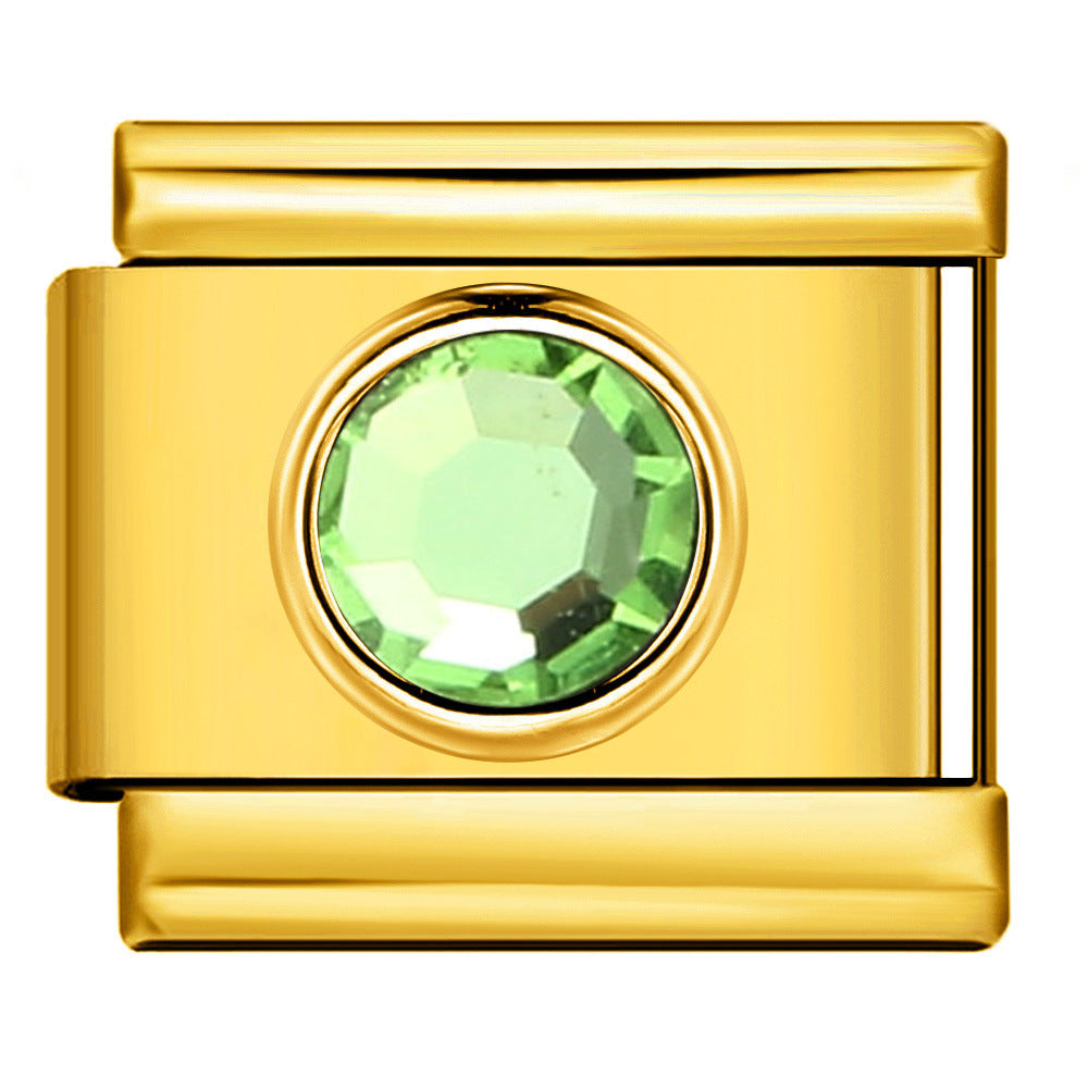 Wholesale  Italian Charm Bracelet 9mm DIY colorful heart circleCreative Stainless Steel Composable Bracelet