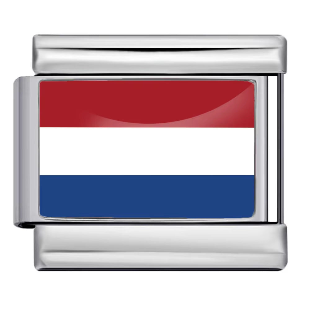 Wholesale Italian Charm Bracelet 9mm DIY Splicing Removable World Flags Stainless Steel Composable Bracelet