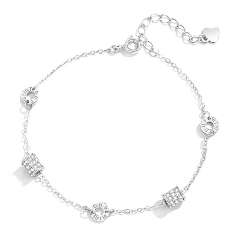 Wholesale S925 Sterling Silver Roman Numeral Small Waist Bracelet ACC-BT-XJF001
