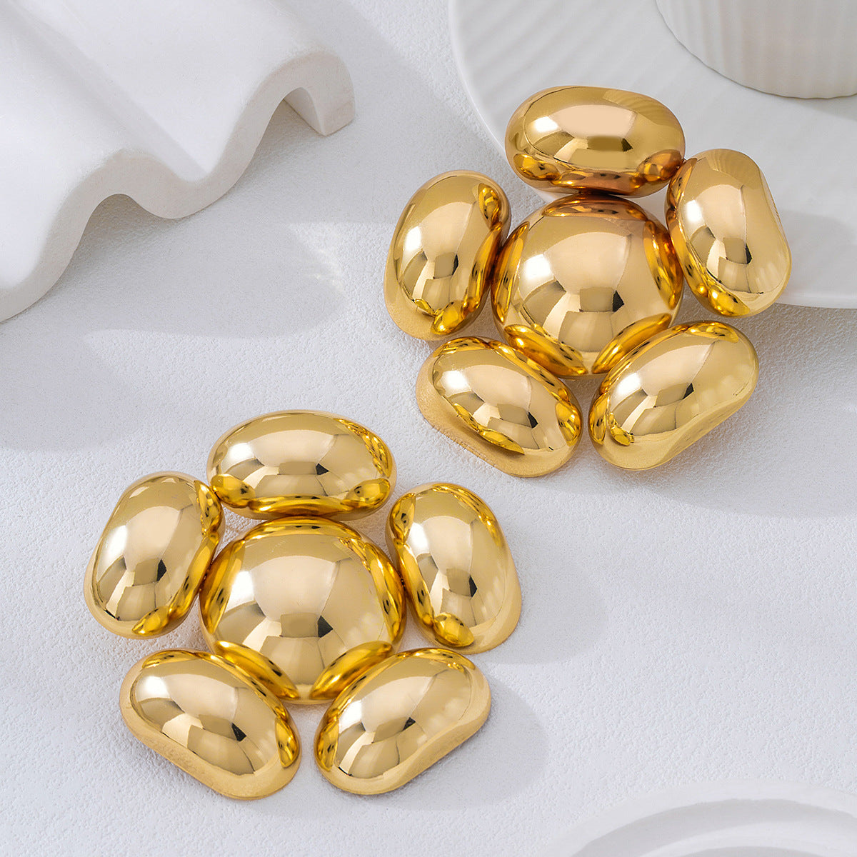 Wholesale 2026 Exaggerated Gold Petal Earrings Light Luxury High-End  Unique Fashion Earrings