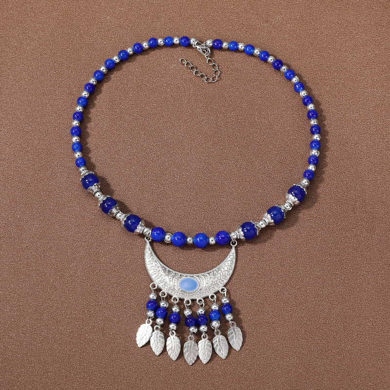 Wholesale Ethnic Style Crescent Leaf Forehead Chain Necklaces ACC-NE-Gumi004