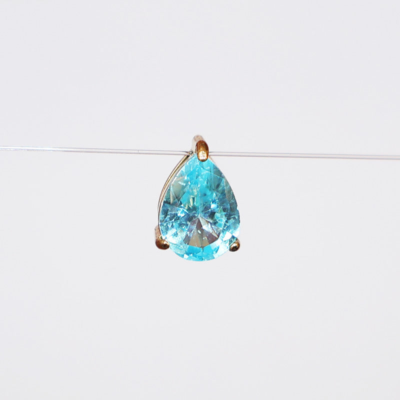 Wholesale DIY accessories stainless steel pear-shaped teardrop zircon pendants