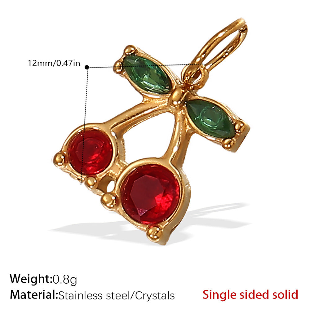 Wholesale Various Cherry Fruit Design Stainless Steel Pendants DIY Creative Bracelet Necklace Jewelry Pendant Bracelet