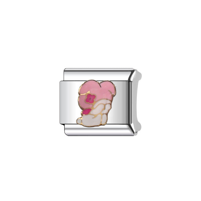 Wholesale Italian Charm Bracelet 9mm DIY Splicing Removable  Cartoon Stainless Steel Composable Bracelet