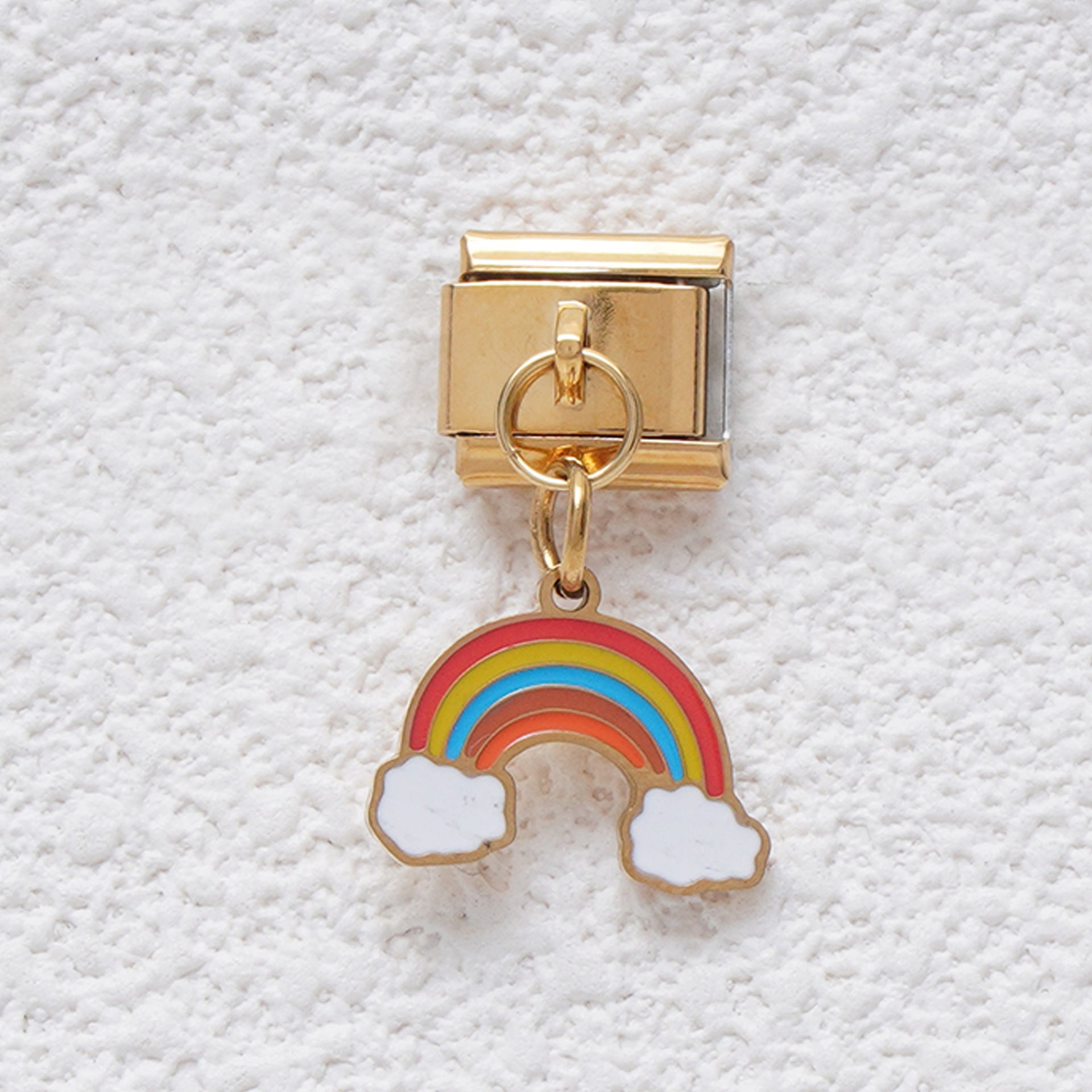 Wholesale Italian Charm Bracelet 9mm DIY Splicing Rainbow Flower Candy Stainless Steel Composable Bracelet