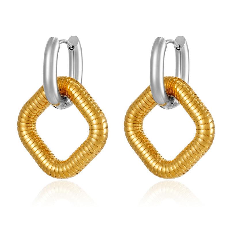 Wholesale Square pendant stainless steel earrings