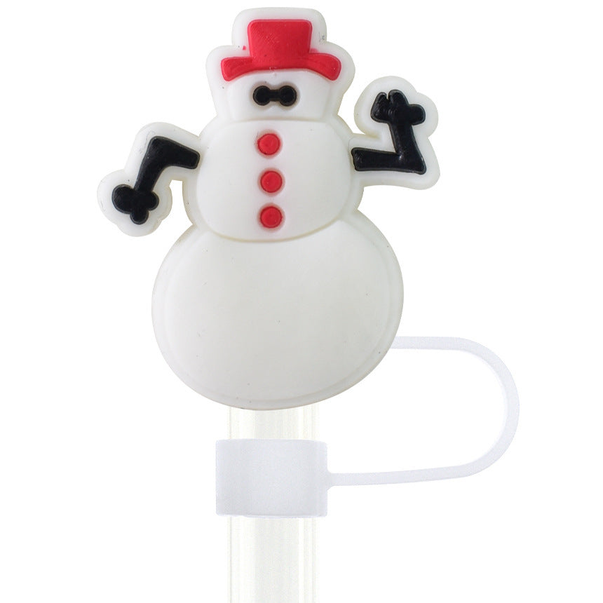 Wholesale 10pcs Christmas Series 10mm Straw Cover Straw Tube Cap