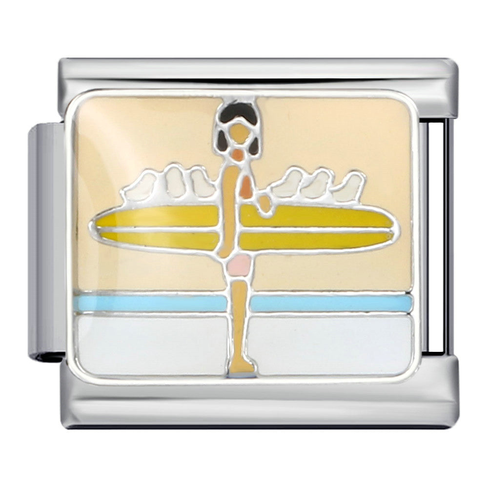 Wholesale Italian Charm Bracelet 9mm DIY Splicing Removable Sports Series Stainless Steel Composable Bracelet