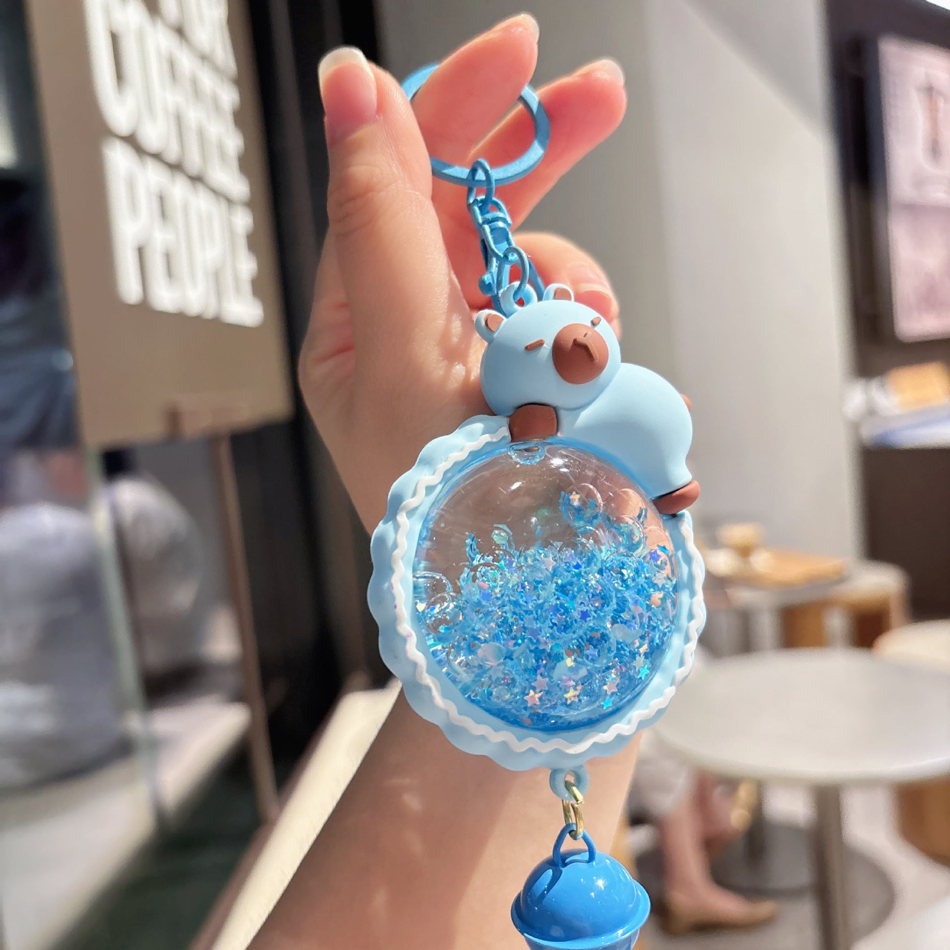 Wholesale Creative Quicksand Bottle Wind Chime Capybara Keychain