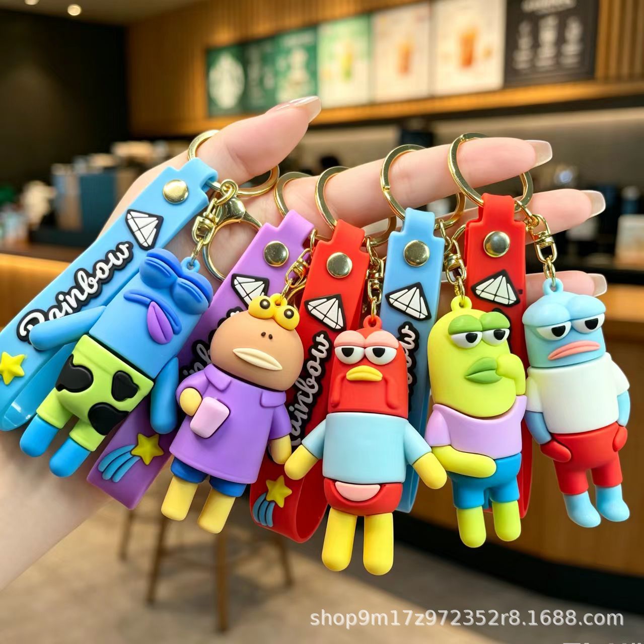 Wholesale SpongeBob Cartoon PVC Keychain - Funny Car Key Accessory or Bag Charm