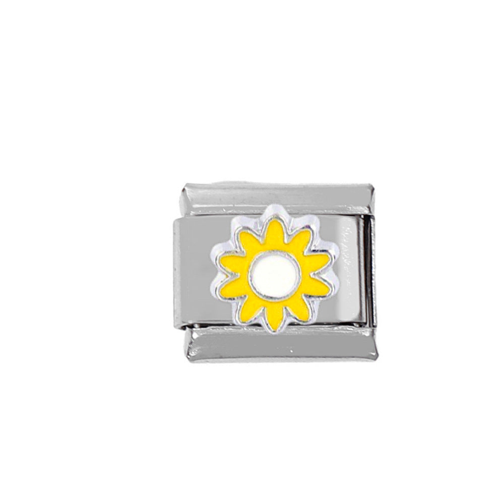 Wholesale Stainless Steel Flower Charms With Enamel Drop Design For DIY Jewelry Making Craft Supply