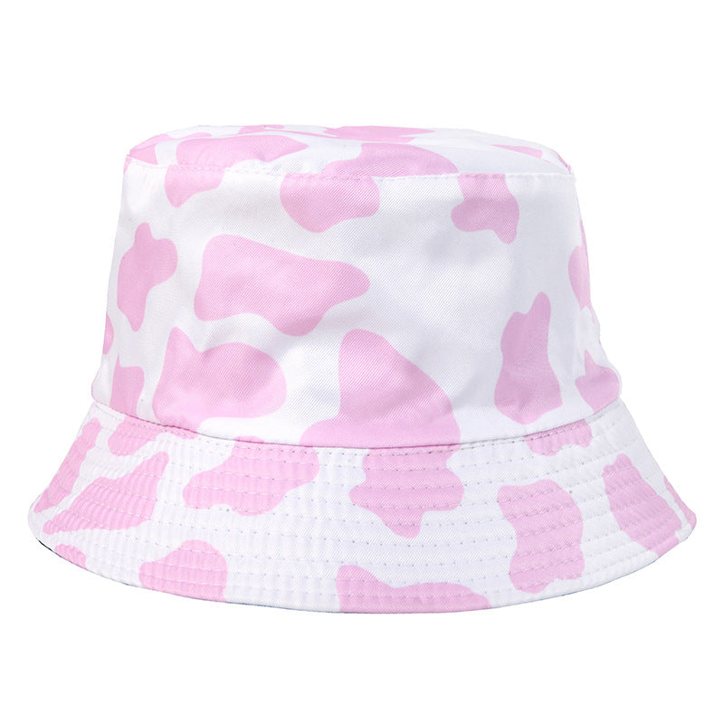Wholesale  Fisherman Hat Cow Printed Double-sided Casual Basin Hat Bucket Hat