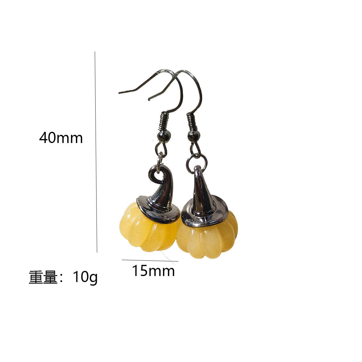 Wholesale Natural Stone Crystal Pumpkin Earrings Halloween Jewelry