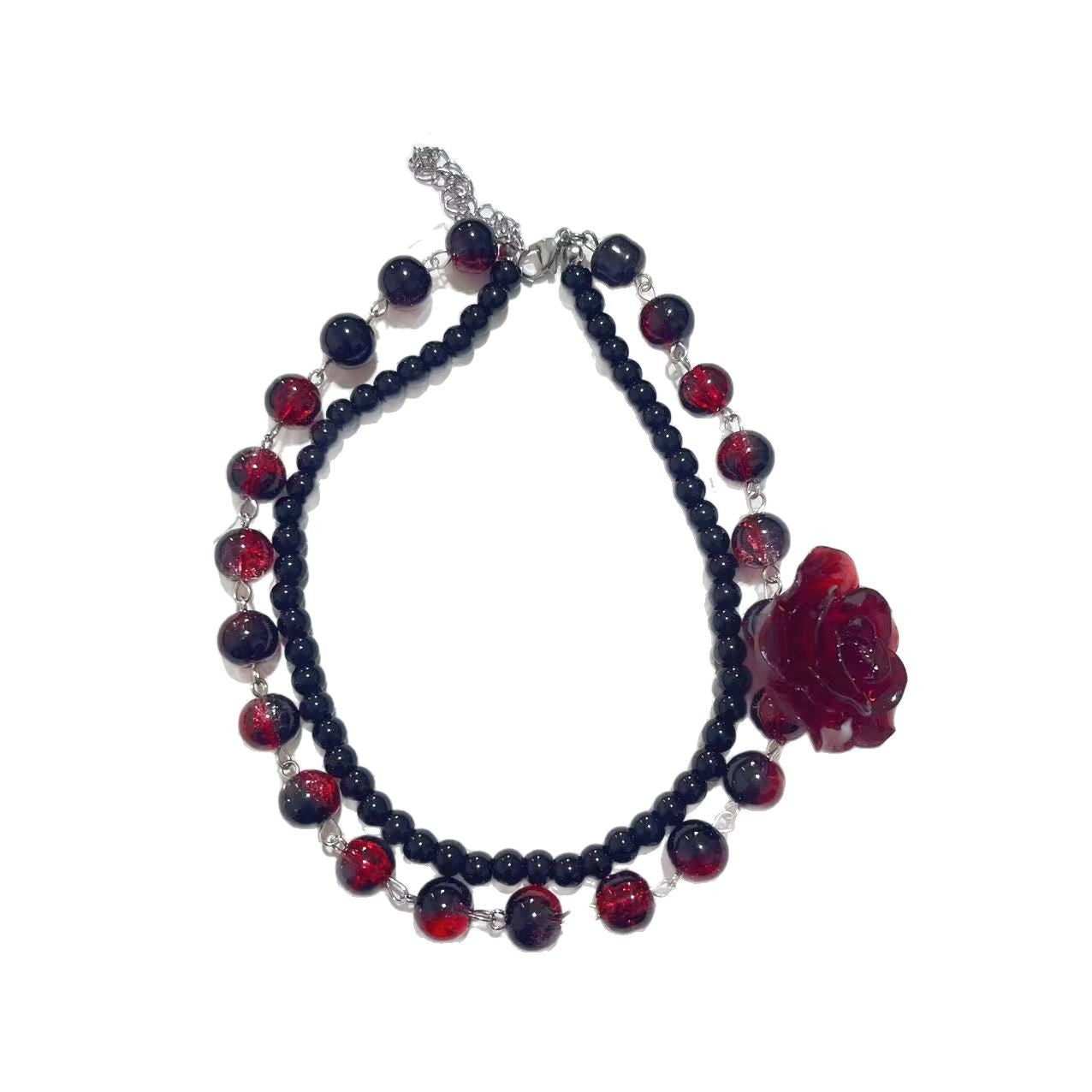 Wholesale  Retro Beaded Butterfly Design Woolen Chain Necklaces