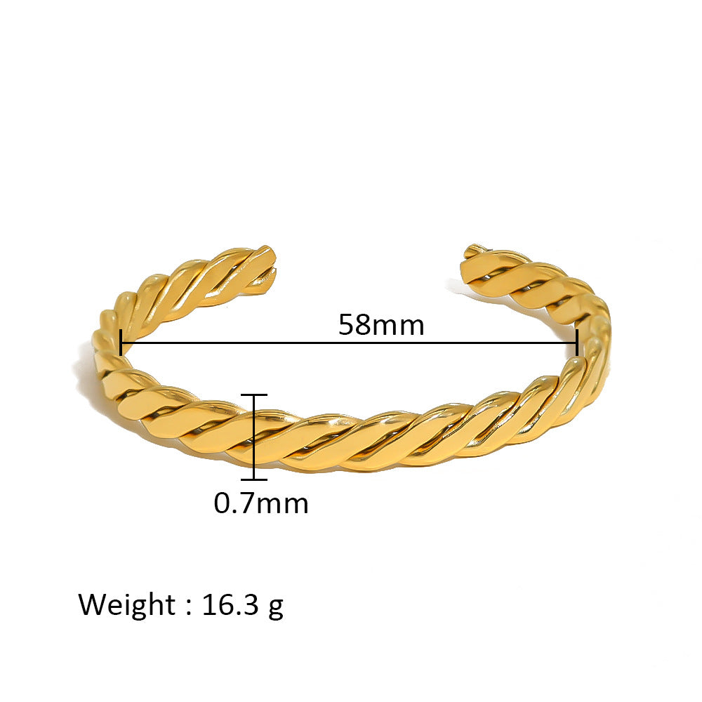 Wholesale Stainless Steel 18K Gold Plated Geometric Star Flower Zircon Bracelet
