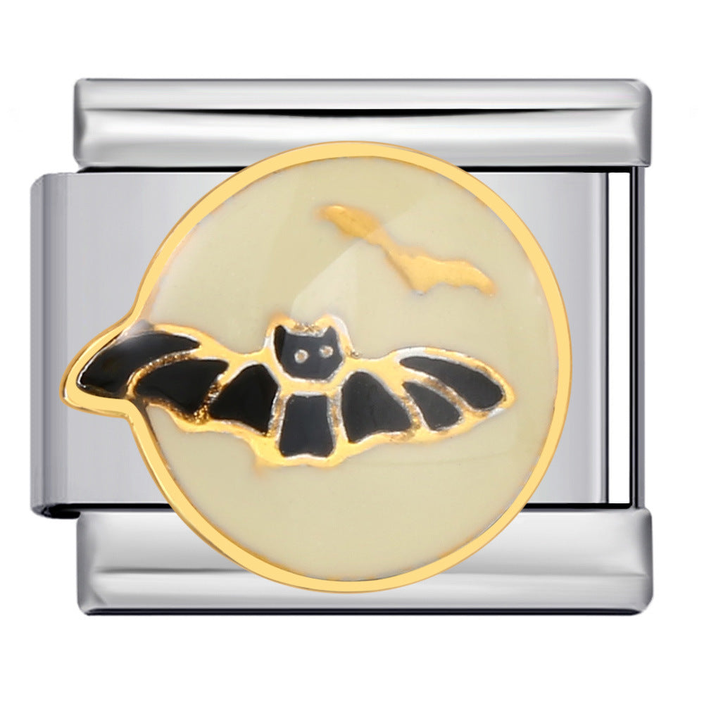 Wholesale Italian Charm Bracelet 9mm DIY Splicing Removable Gothic Halloween Element Stainless Steel Composable Bracelet