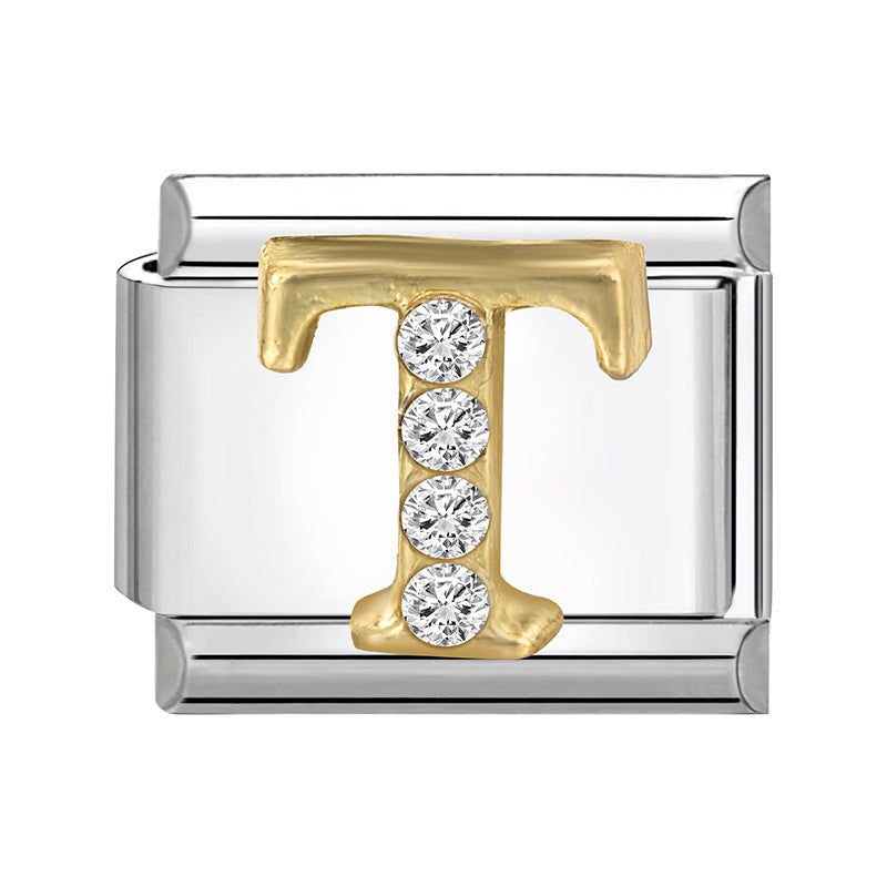 Wholesale 9mm Italian Charm Starter Bracelets DIY Letter Series Stainless Steel Composable Bracelet