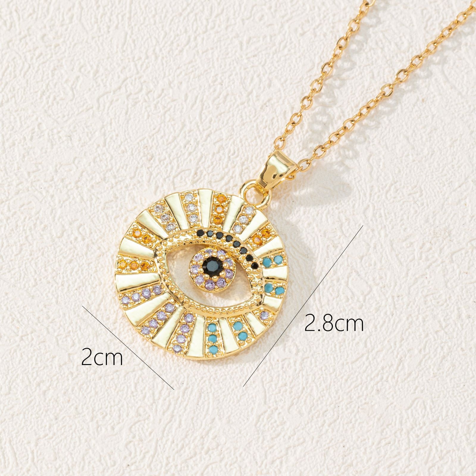 Wholesale Copper Eye Pendant Necklace Bohemian Style Fashion Jewelry Gift