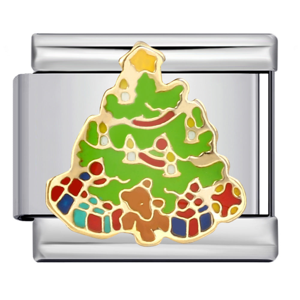 Wholesale Italian Charm Bracelet 9mm DIY Splicing Christmas Elements Stainless Steel Composable Bracelet