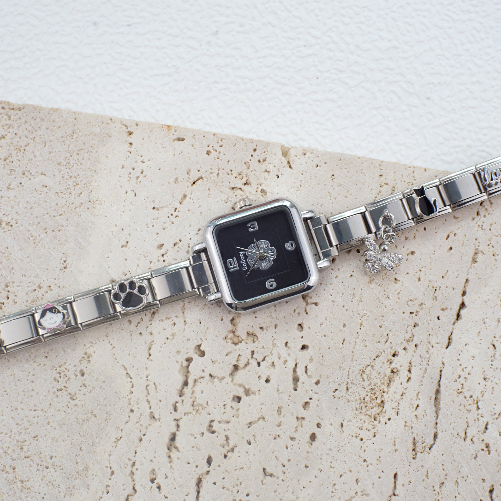 Wholesale Diamond-Set Stainless Steel Italian Charm Watches