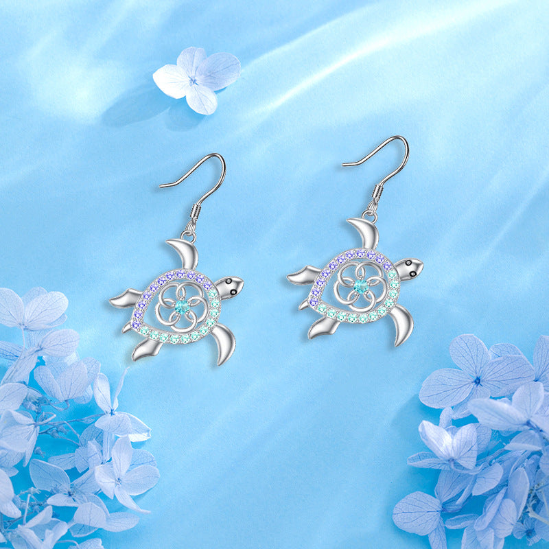 Wholesale Alloy ocean-style turtle earrings