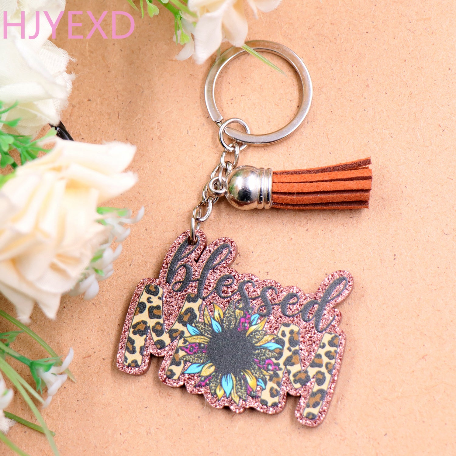 Wholesale MOM Mother's Day Gift Sunflower Acrylic Keychain Creative Keychain ACC-KC-XiaoYan001