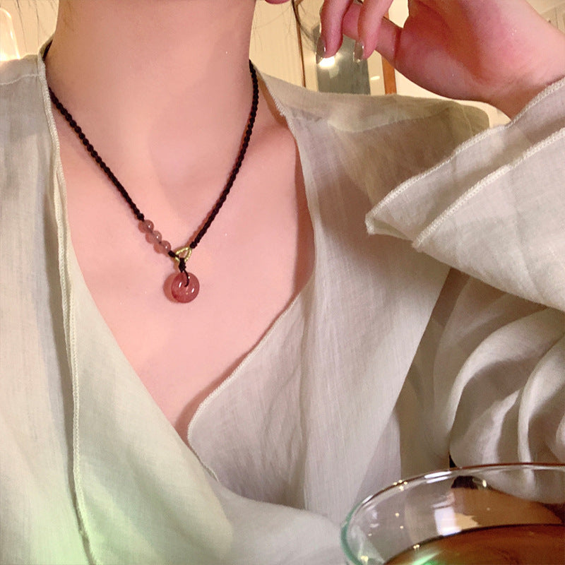 Wholesale  Red Agate Safe Buckle Necklace