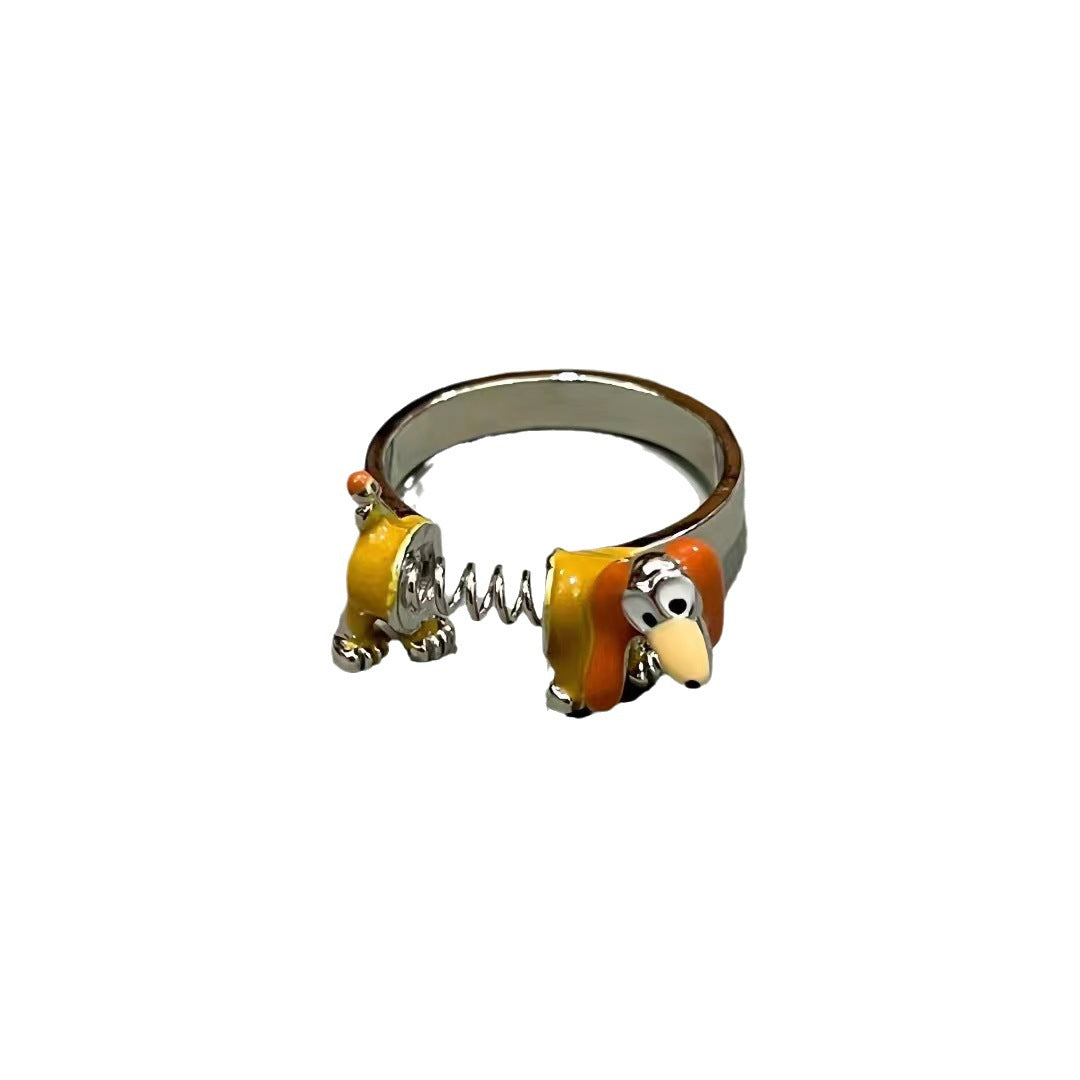 Wholesale Funny cute spring dog ring open ring