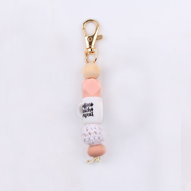 Wholesale Hemu Beads Silicone Beaded Wrist Keychain Handmade Beaded Lanyard Necklace ACC-KC-GuangTian041