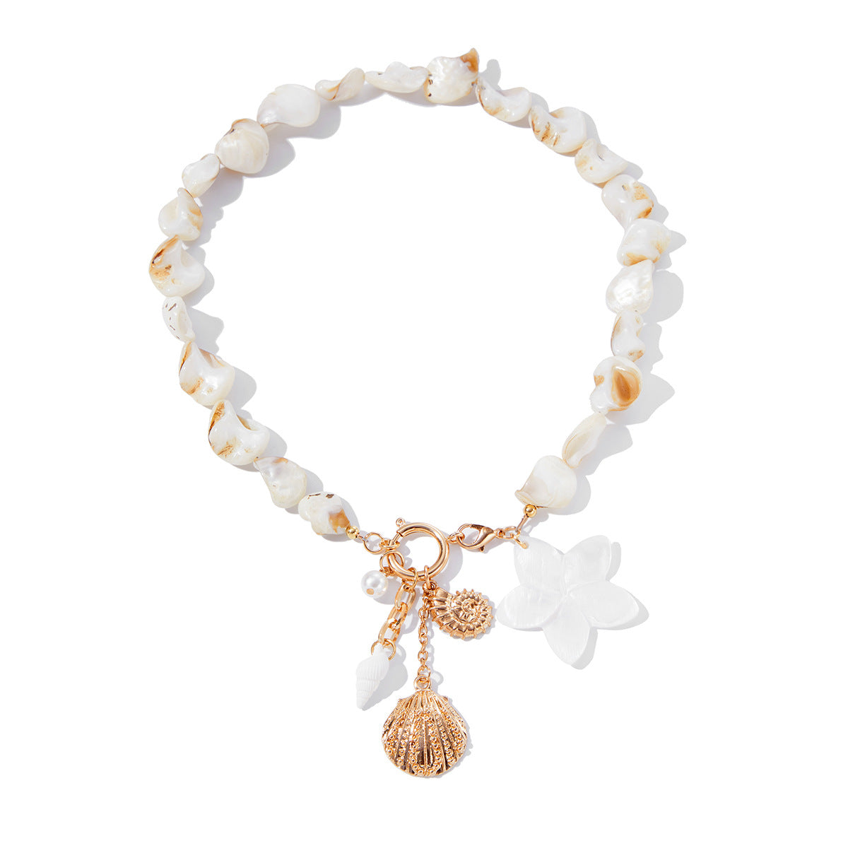 Wholesale Vacation Seashell and Starfish Alloy Pendant Necklace Set