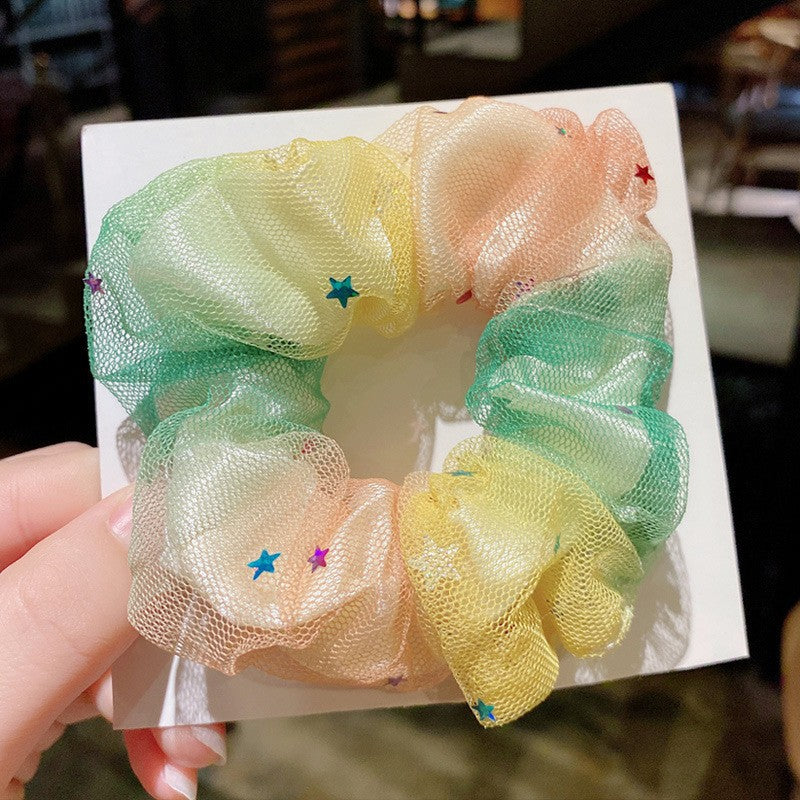 Wholesale fabric rainbow color headband cute mesh headband ACC-HS-linx001