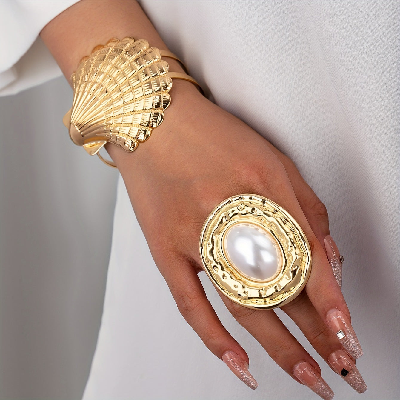 Wholesale Metal Ocean Style Open Bracelet Oval Open Ring