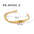 Wholesale stainless steel 18K gold-plated oversized irregular C- shaped open bracelet