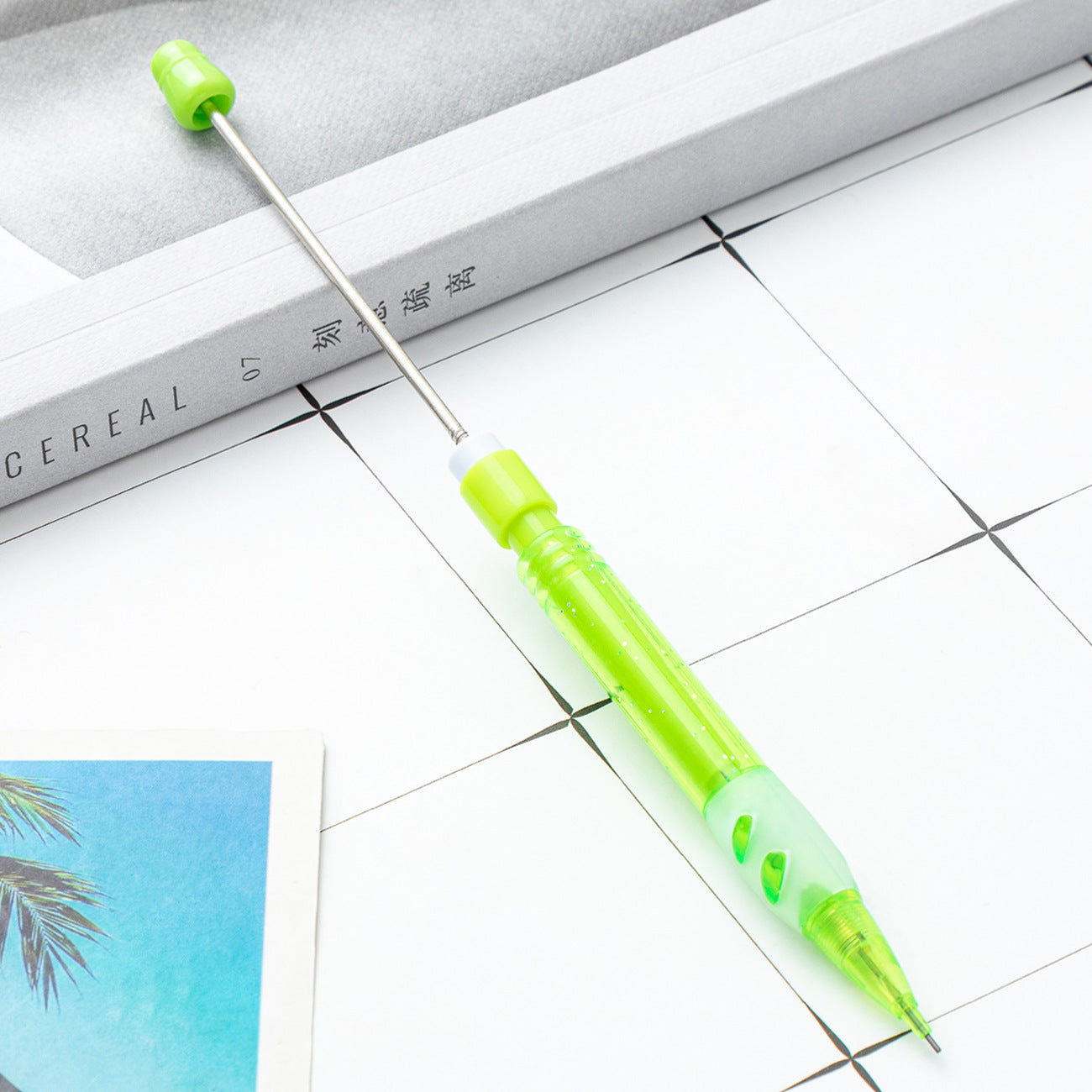 Wholesale Beadable Pencil 0.5mm Automatic Pencil DIY Beaded Plastic Pen ACC-PN-JinBN017