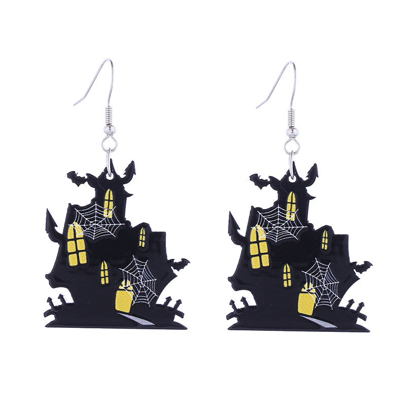 Wholesale Halloween Themed Earrings Funny Ghost Pumpkin Bat  Acrylic Earrings