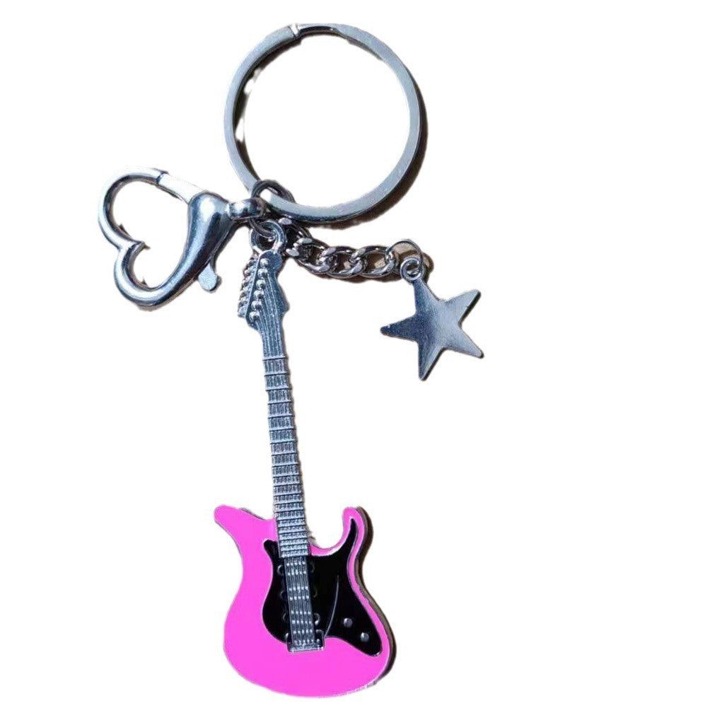 Wholesale Y2K Guitar Star Keychain Zinc Alloy Party Gift Bag Charm Stylish Fashion Accessory