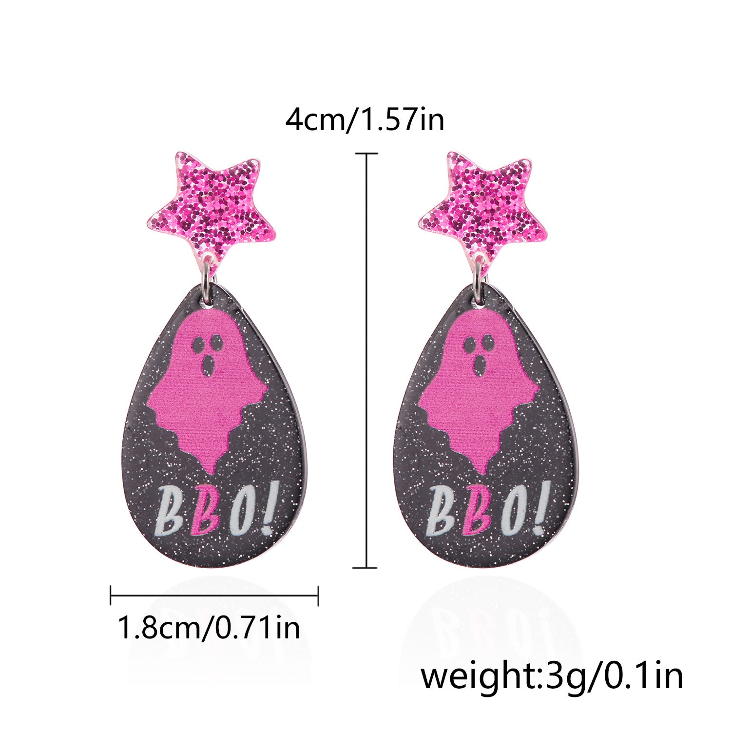 Wholesale Halloween Acrylic Plate Cartoon Castle Ghost Earrings ACC-ES-FanYou005