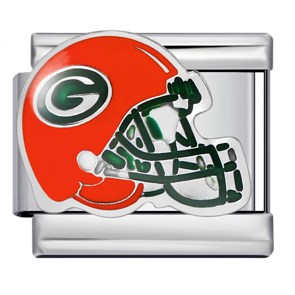 Wholesale Italian Modular Helmet Series Titanium Steel Welded Pattern DIY Bracelet