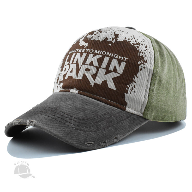 Wholesale Washed Cotton Distressed Hole Letter Printing Baseball Cap ACC-HT-XuP017