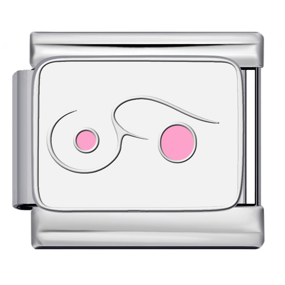 Wholesale Italian modular  titanium steel drip welding pattern DIY bracelet