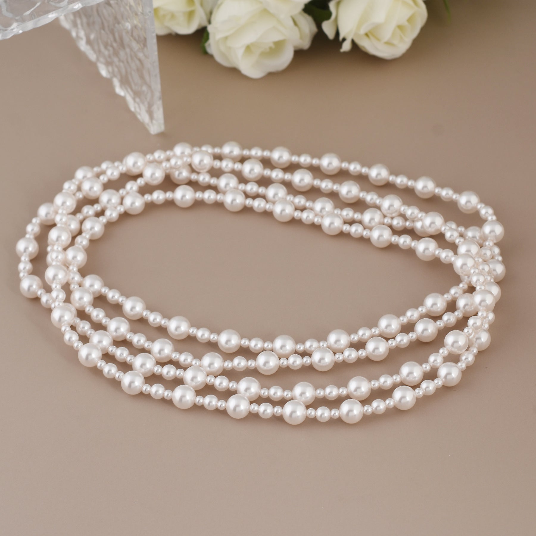 Wholesale  pearl  long non-fading beaded sweater necklaces