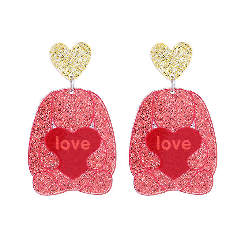 Wholesale Valentine's Day  Lover Text Acrylic Earrings