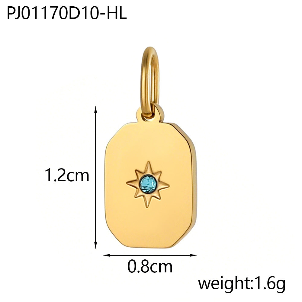 Wholesale Stainless Steel Tag December Zircon Diy Pendant