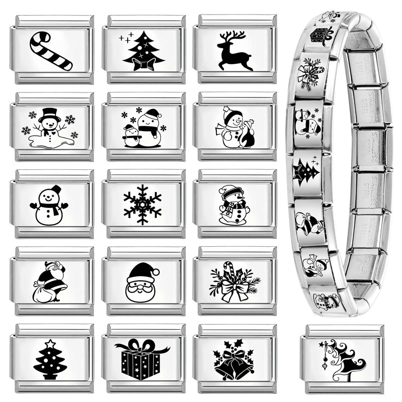 Wholesale 9mm Italian Charm Starter Bracelets DIY Christmas Stainless Steel Composable Bracelet