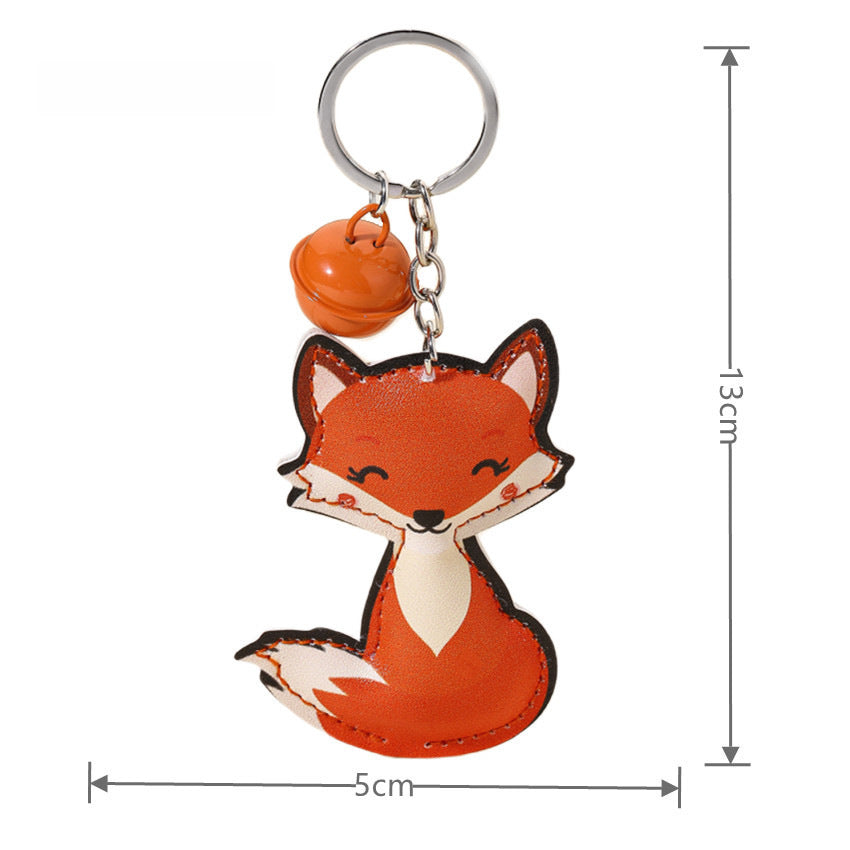 Wholesale cartoon fox pu inflatable cotton boll keychain