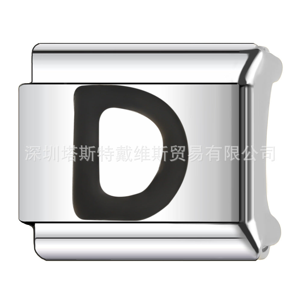 Wholesale 9mm Italian Charm Starter Bracelets DIY square Single Section Creative Stainless Steel Composable Bracelet