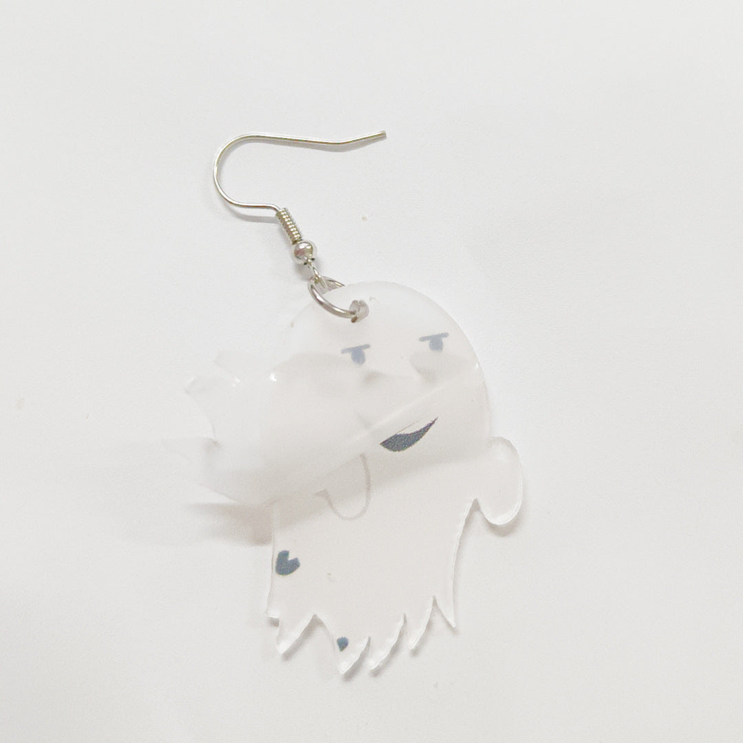 Wholesale  cartoon little ghost cute funny ghost jewelry acrylic earrings