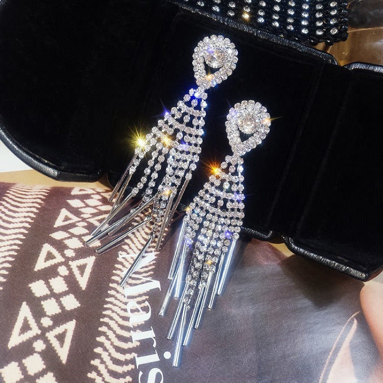 Wholesale Full Diamond Tassel Earrings Long Earrings Statemente Earrings ACC-ES-Yinhe002