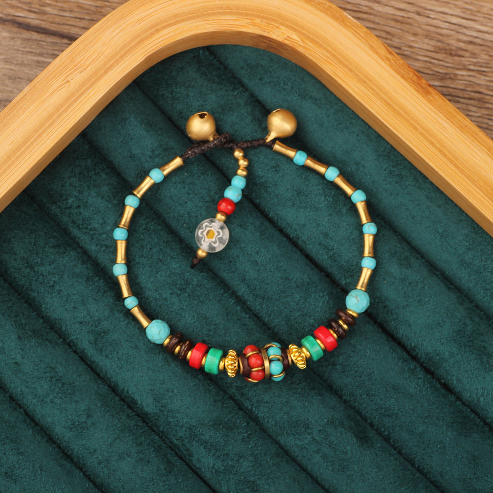 Wholesale Ethnic Retro Tibetan Hand-woven Turquoise Bracelet